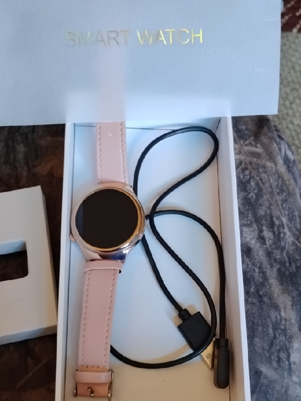 Smart Watch with Pink Band and Rose Gold Case